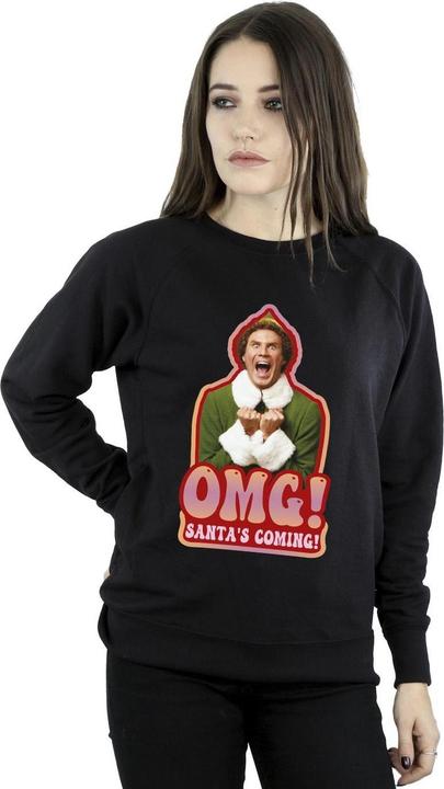 Actual product image Elf Womens/Ladies Santa's Coming Sweatshirt (4XL)