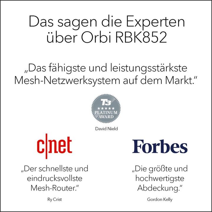 Image du produit Netgear Système mesh Orbi WiFi 6 AX6000 (RBK852)