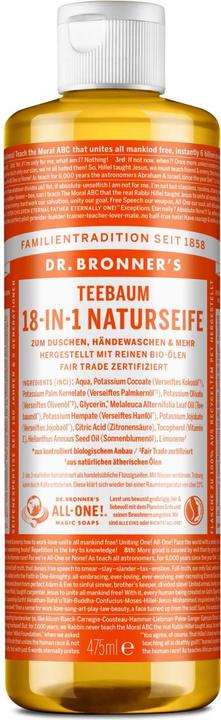 Actual product image Dr. Bronner's 18-IN-1 Tea tree (Liquid soap, 475 ml)