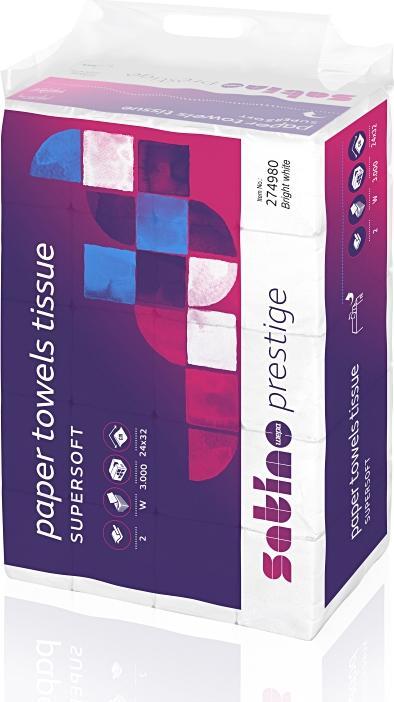 Actual product image Wepa prestige towel paper - 274980 - PT2 compatible - 3000 sheets - 2-ply - cellulose (25 x)
