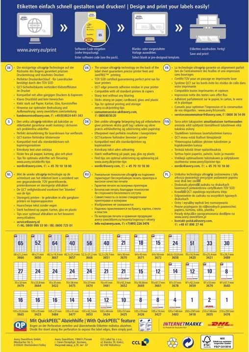 Produktbild Avery Universal-Etiketten