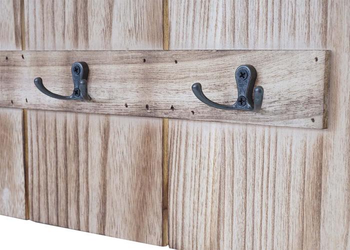 Actual product image Mendler Wall coat rack Welcome, Shabby Look Vintage, 91x60cm - natural brown