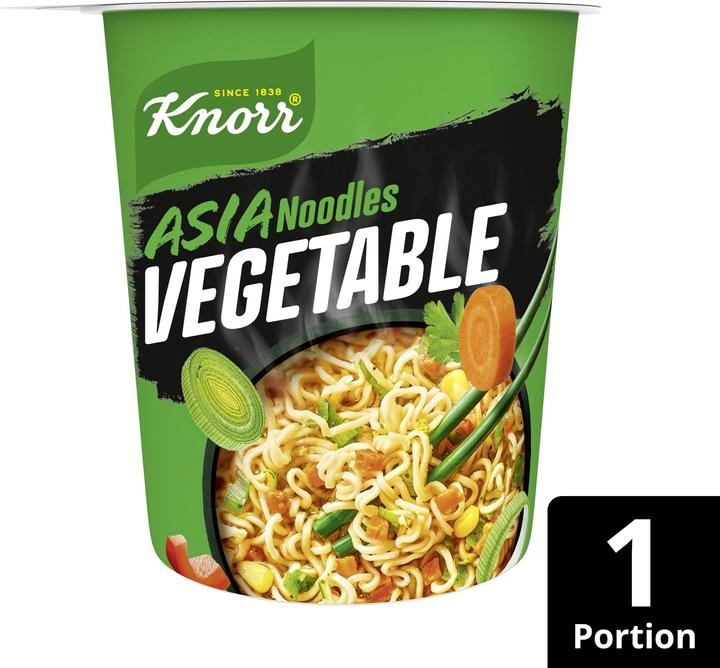 Image du produit Knorr Asia Noodles Vegetable gobelet snack asiatique au savoureux goût de légumes, prêtes en 3 minutes (79 g)