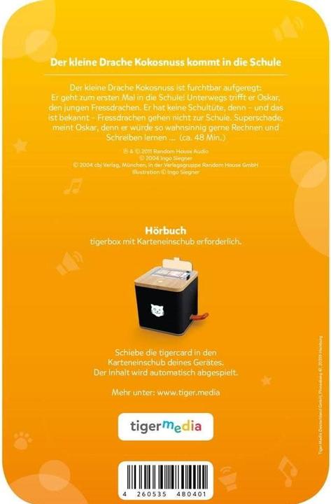 Image du produit Tigermedia Tigercard Le petit dragon coco vient à l'école (Allemand)