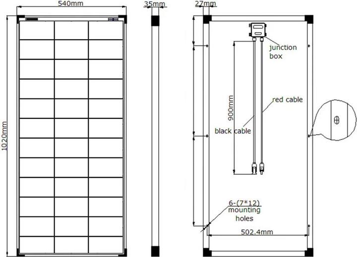 Actual product image Enjoy solar Monokristallines Solarmodul (100 W, 8.80 kg)