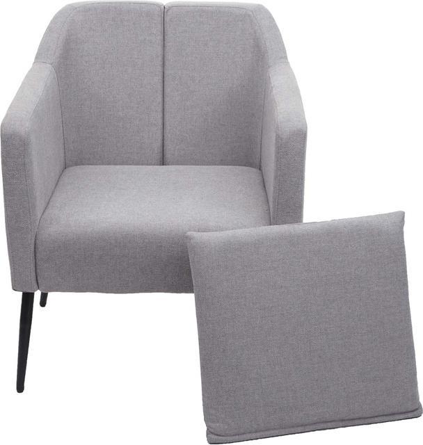 Image du produit Mendler Fauteuil lounge, fauteuil cocktail fauteuil relax - tissu/textile gris clair