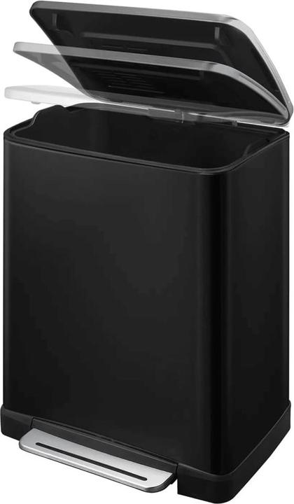 Actual product image EKO Tretmülleimer E-Cube 50 L Schwarz matt Edelstahl mit gedämpft schliessendem Deckel und Kunststof (50 l)