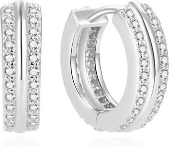 Image du produit Beneto Boucles d'oreilles rondes en argent avec zircons AGUC2378L (L)