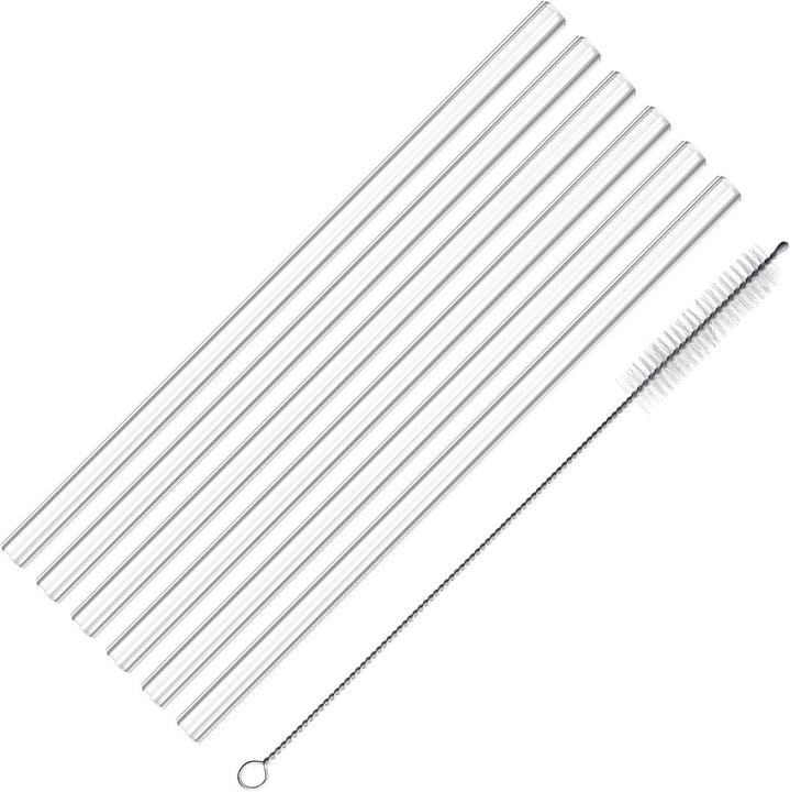 Westmark 6 pailles en verre + brosses de nettoyage, ø 8 x 200 mm (6 x)