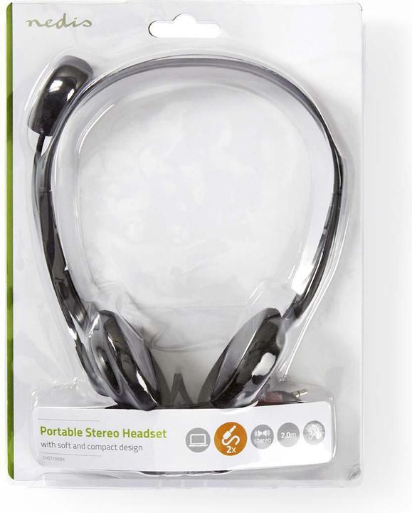 Actual product image Nedis Headphones for PC, headset, 2 plugs, 3.5 mm, black