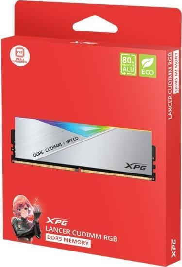 Produktbild Adata CUDIMM 48 GB DDR5-8400 (2x 24 GB) Dual-Kit (silber, AX5CU8400C4024G-DCLACRSG, XPG Lancer Neon RGB) (2 x 24GB, 8400 MHz, DDR5-RAM, CU-DIMM)
