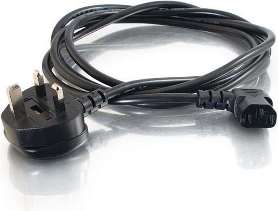 Produktbild C2G 18 AWG UK 90° Netzkabel (IEC320C13R auf BS 1363) (1 m)