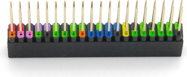 Actual product image Sertronics Header 40 Pin GPIO Stacking for Pi, color coded, 13.3 mm