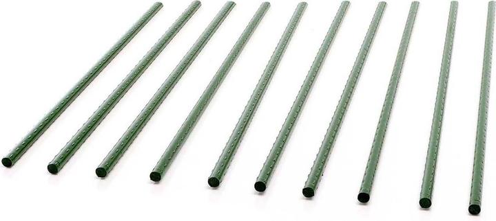 Actual product image Toboli 10x Plant Support Stakes Green 60cm Ø8mm Metal Plastic for Tomatoes and Climbing Plants (0.80 cm, 0.80 cm)