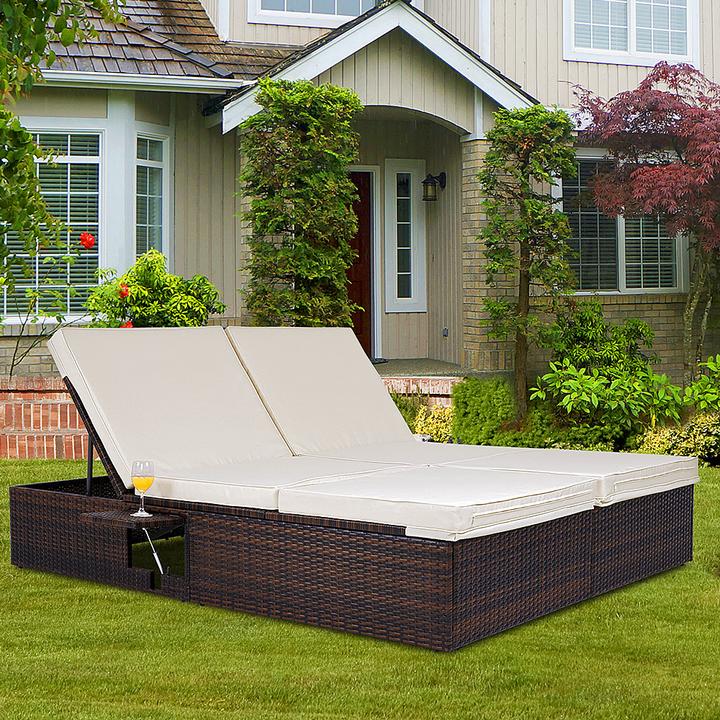 Produktbild Deuba Poly Rattan Gartenliege (196 cm)