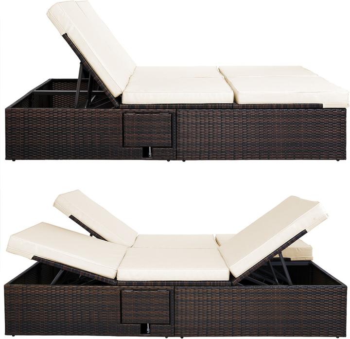 Produktbild Deuba Poly Rattan Gartenliege (196 cm)