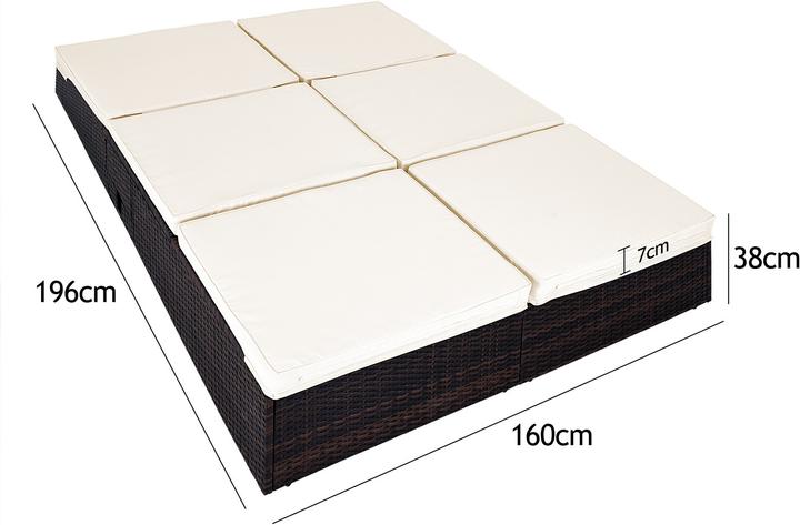 Produktbild Deuba Poly Rattan Gartenliege (196 cm)