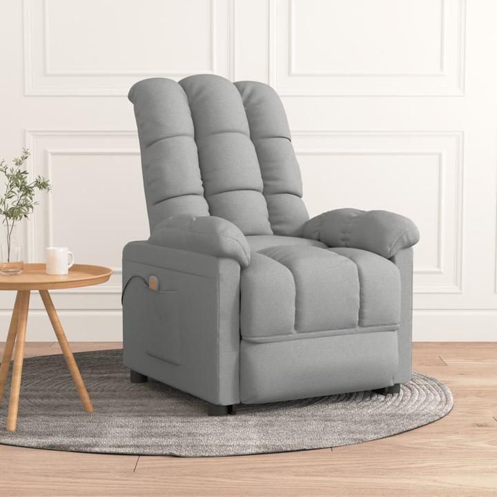 Actual product image VidaXL Massage armchair TV armchair Relax armchair Recliner armchair Light grey fabric