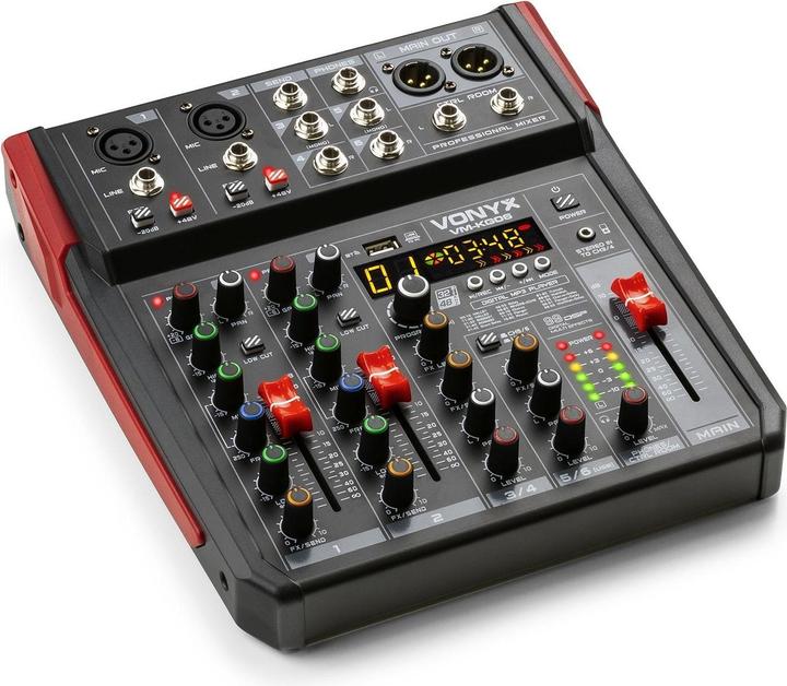 Image du produit Vonyx VM-KG06 - 6-kanaals mengpaneel Bluetooth, DSP, mp3 speler en USB audio interface (Studio et mixeur live)