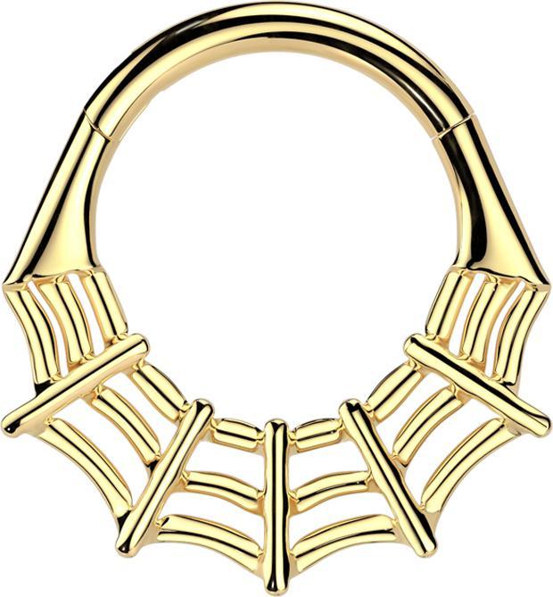 Immagine prodotto Star Piercing Micro Segmentring klappbar vergoldet Spinnennetz (Titanio G23, senza ottone)