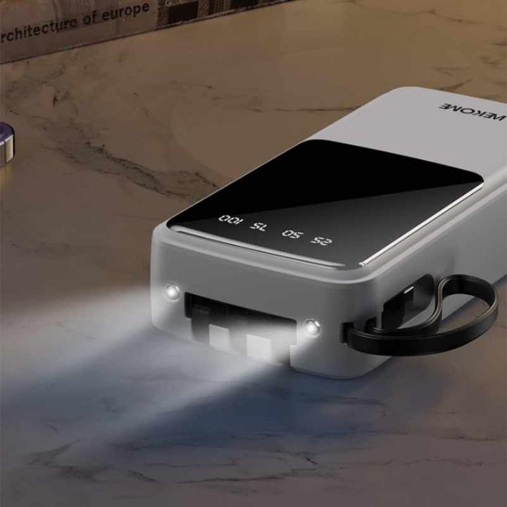 Actual product image Wekome Power bank USB-C/Lightning/MicroUS (20000 mAh, 12 W, 12 Wh)