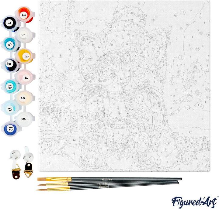 Produktbild Figured'Art Mini Malen nach Zahlen mit Rahmen - Abstrakte Pop Art Katze