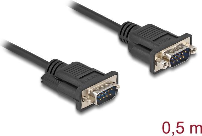 Produktbild Delock Seriell Kabel RS-232 D-Sub9 Stecker zu Stecker mit sc (0.50 m)