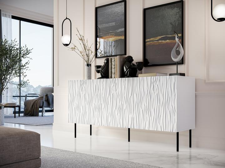 Produktbild Cama JUNGLE Truhe 152x40.5x74.5 weiss matt + schwarze Beine (152 x 42 x 74.5 cm)