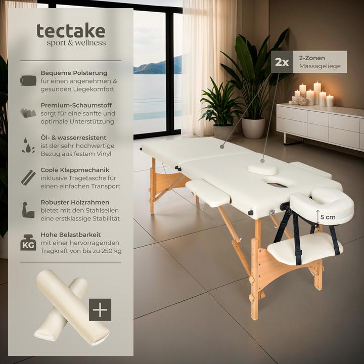 Immagine prodotto tectake Set lettino da massaggio Freddi con rulli