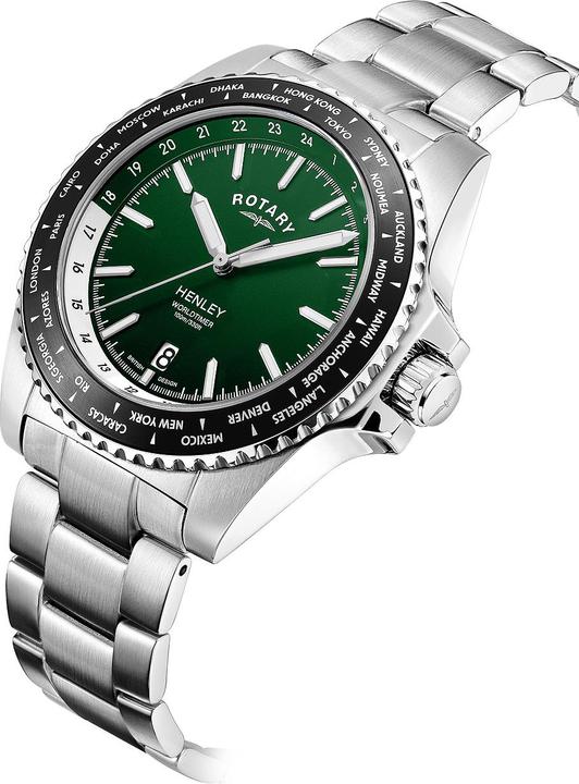 Image du produit Rotary GB05370/78 Henley World Timer Montre homme 41mm 10ATM (Montre analogique, 41 mm)