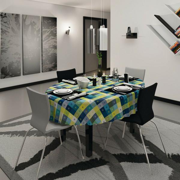 Image du produit DC Table Nappe Manhattan Victor Ronde, Ø 150 cm, Bleu (150 x 150 cm)
