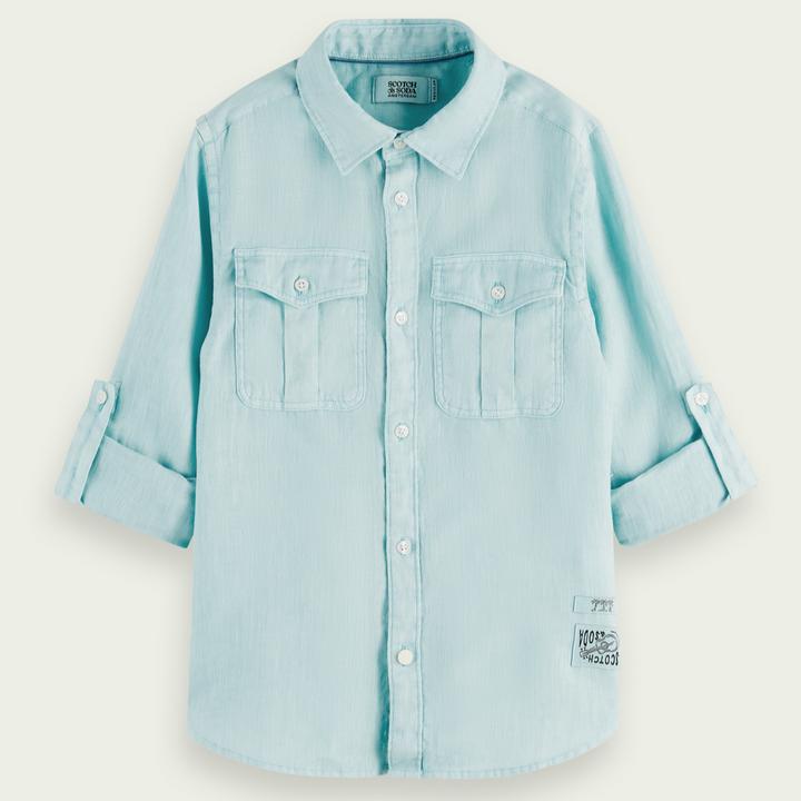 Image du produit Scotch Shrunk Chemise en lin à manches roulées (128)