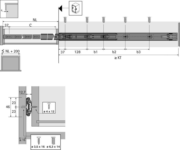 Immagine prodotto Hettich Guide a estrazione totale KA 4532 Push to open