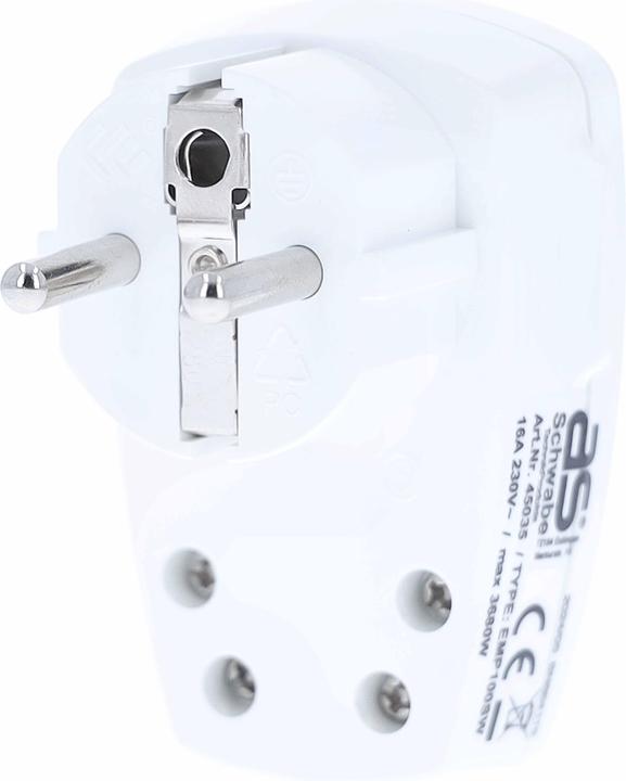 Image du produit As - Schwabe Fiche coudée à contact de protection Interrupteur (CEE 7/7)