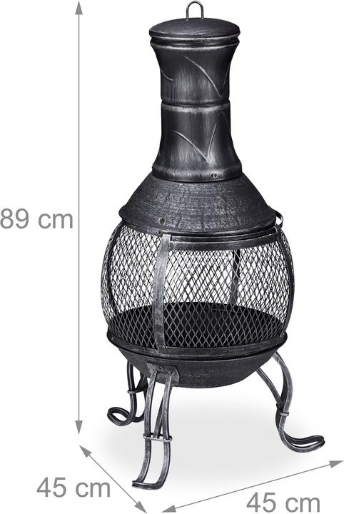 Actual product image Relaxdays Garden Chiminea Grey