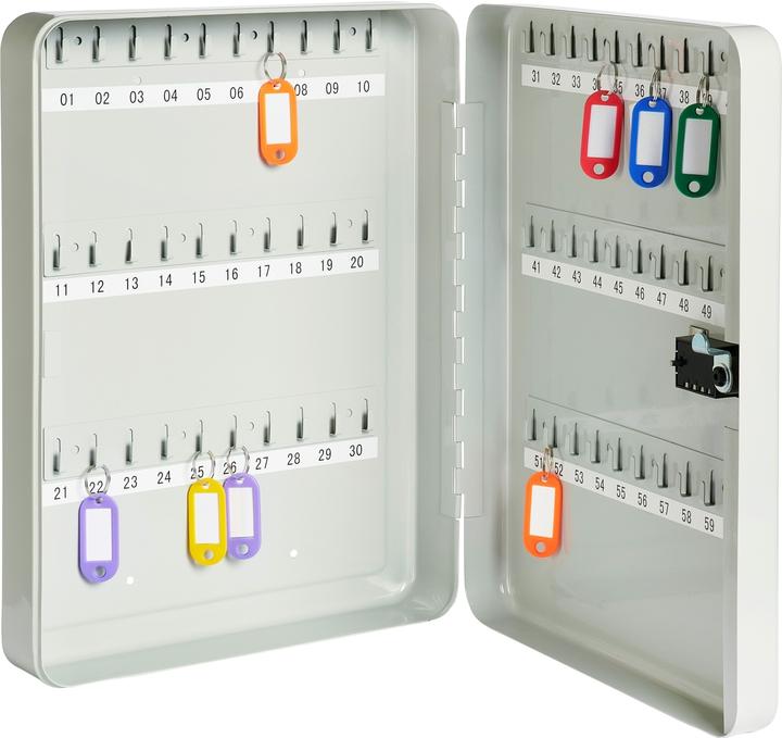 Actual product image Alco Key cabinet sheet steel 280x80x370mm for 60 keys light grey