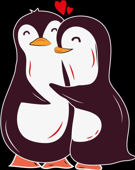 Actual product image Bügelbilder Bügelbild verliebte Pinguine
