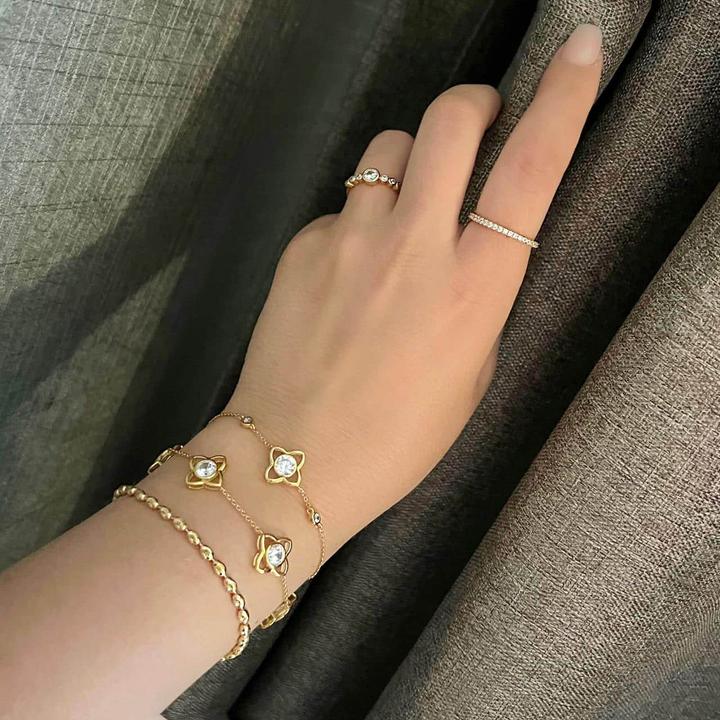 Immagine prodotto Candy Bracciale Gemma, argento 925, placcato oro (20 cm, Argento 925, Placcato oro 18k)