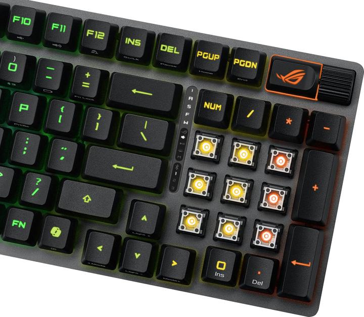 Actual product image ASUS Tastatur ROG Strix Scope II 96 RX Wireless BLK (DE, Wireless, Cable)