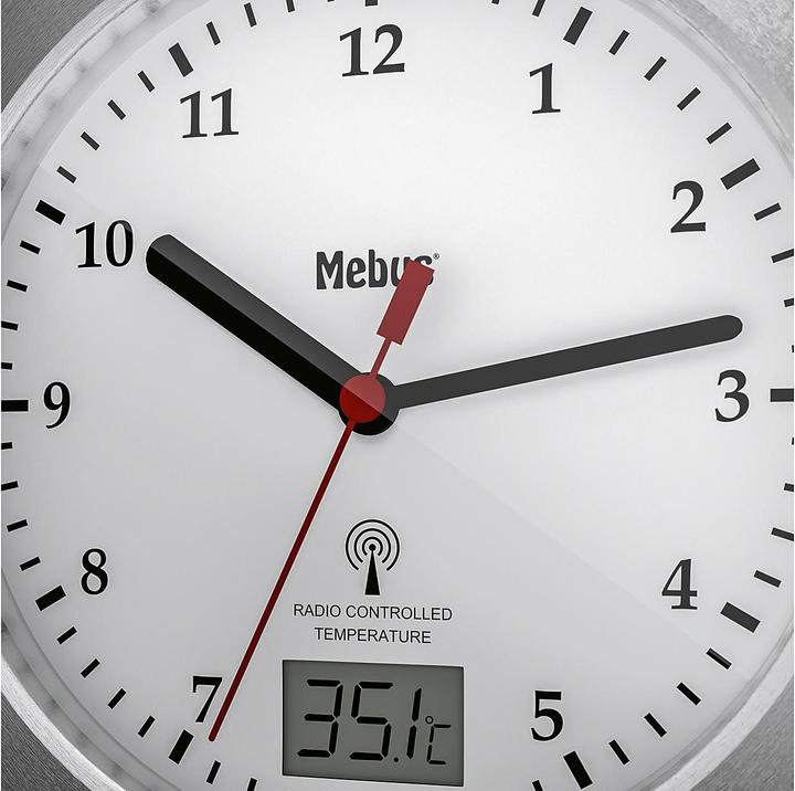 Produktbild Mebus MEB Funkbadezimmeruhr m.SN sil (17 cm)