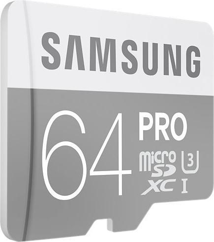 Actual product image Samsung microSDXC Pro with adapter (64 GB, microSDXC, U3, UHS-I)