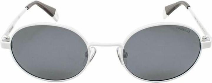 Actual product image Polaroid sunglasses 6066/S unisex cat. 3 round stainless steel white/grey