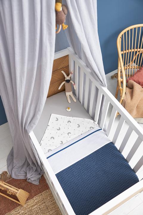Produktbild Meyco Baby Bies Bettlaken klein - indigo (75 x 100 cm)
