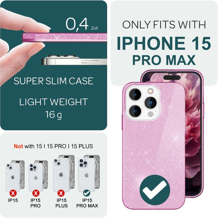 Immagine prodotto Nalia Copertina glitterata (Apple iPhone 15 Pro Max)