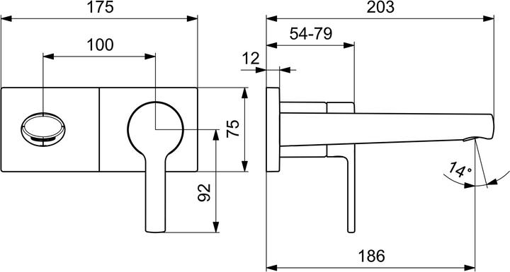 Immagine prodotto Hansa Miscelatore per lavabo Hansaronda, set pronto alluso, da incasso, rosone quadrato, sporgenza: