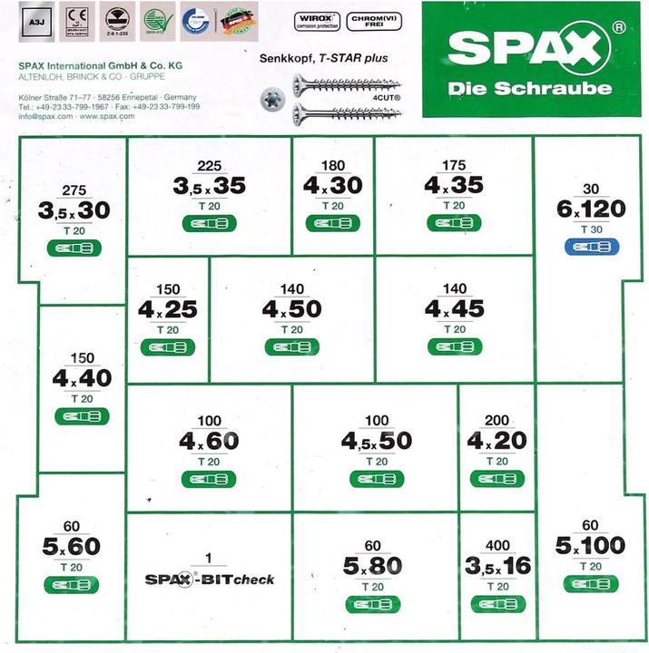 Actual product image Spax Mounting case L-BOXX (2445 Screws per piece)
