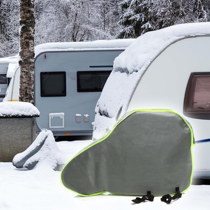 Immagine prodotto Wiltec Copertura per timone per rimorchi e caravan Cappuccio per barra di traino in grigio in tessuto