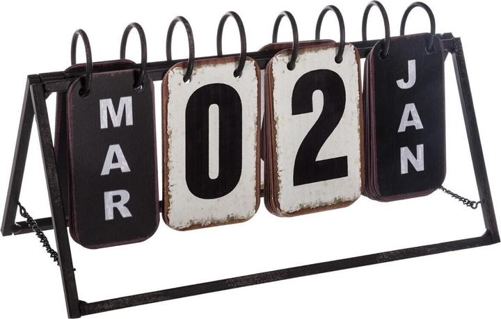 Immagine prodotto Atmosphera Calendario vintage in metallo, bianco e nero