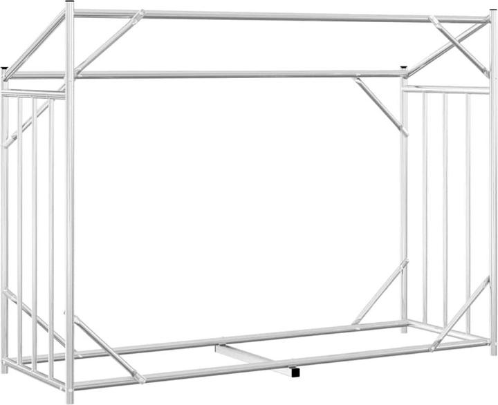 Produktbild VidaXL Brennholzregal mit Regenschutz 151x60,5x110,5 cm Stahl Verzinkt
