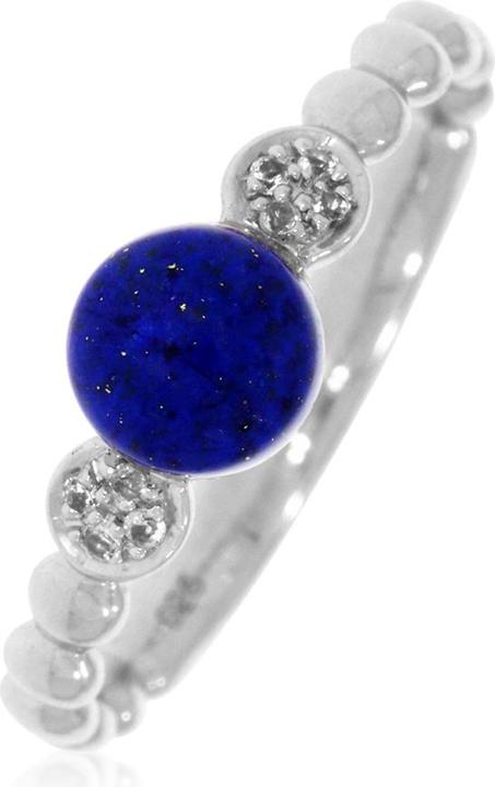 Image du produit Xen Bague avec lapis et topaze blanche env. 1,05 ct. rhodiée (52, Argent 925)